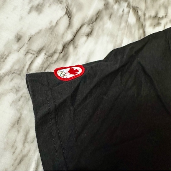 Hudson Bay Canada Olympic Rings Black T Shirt Womens Sz XL Maple Leaf Graphic - Picture 7 of 8
